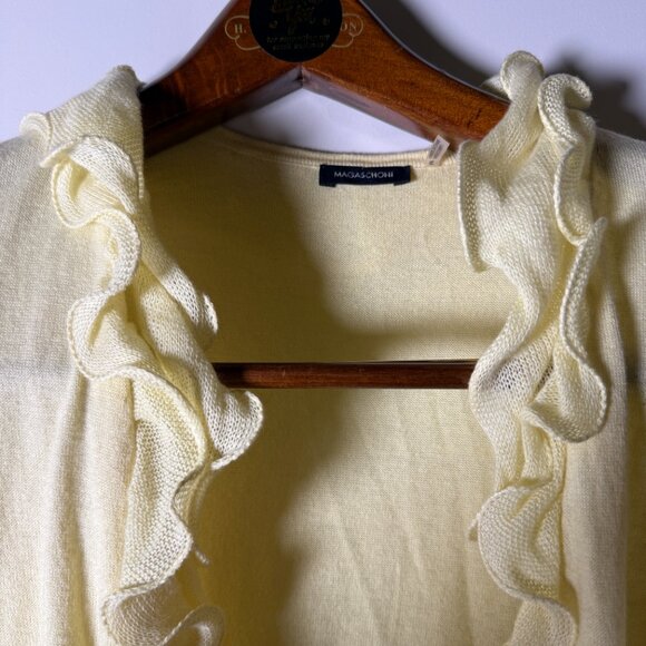 Magaschoni Cashmere & Cashmere Blend Sweater Cardigan Set Butter Yellow Size Med - Picture 6 of 12